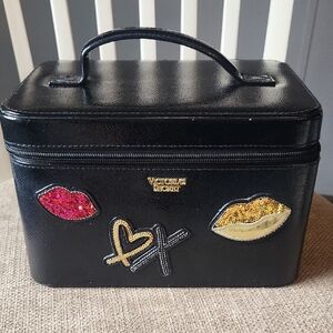 Victoria's Secret Black Cosmetic Bag with Embellishments